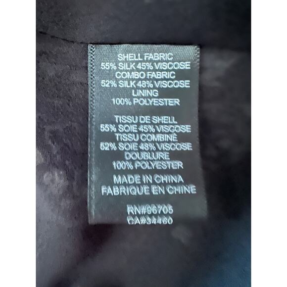 Rebecca Taylor Silk Black Paisley Ruffle Flutter Sleeve‎ Dress 10 - Picture 9 of 9